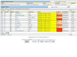 PHP Support Tickets Web Hoting Example